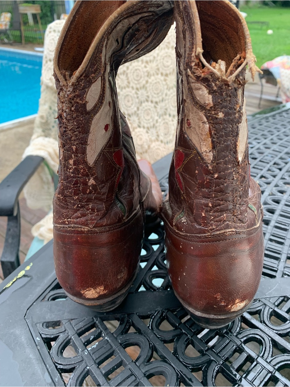 Vintage 1940’s 50s Nocona Brown Leather Cowboy Boots - Picture 9 of 15